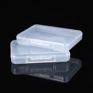 Rectangular Transparent PP Plastic Box 6.8x5.2x1.2cm Flip Top Jewelry Storage Container Desktop Organizer Small Parts Case - Product Image 2