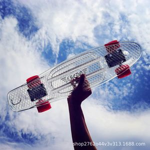 Patineta Cruiser Transparente Rosa de 22 Pulgadas, Portátil para Adolescentes, Estilo Moderno con Herramientas Incluidas - Product Image 2