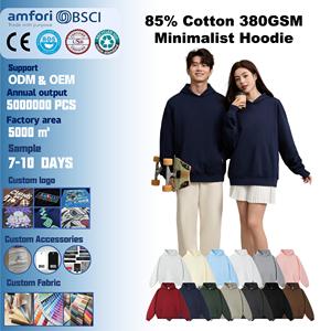 Sudadera con Capucha de Felpa Gruesa de 380 g/m², 85 % Algodón, Unisex, para Uso Diario, Corte Holgado, Estilo Informal, de Alta Calidad - Product Image 1