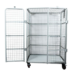Heavy-Duty Stainless Steel Powder Coated <b>Foldable</b> Logistics Cage Roll <b>Cart</b> Collapsible Design Castor Wheels for Warehouse - Product Image 6