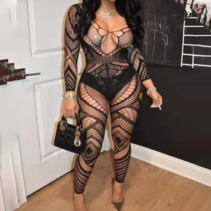 性感内衣女性丝袜异国情调穿舞者套装全渔网紧身衣发光派对狂欢加大码 - Product Image 1