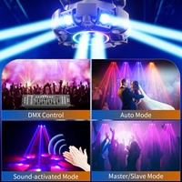 Projecteur de Scène Mobile à Tête Lumière Faisceau Laser Six Bras LED RGBW 150W, Effet Stroboscope DMX pour Disco DJ Bar Soirée
