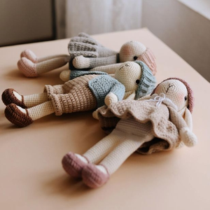 Conejito <span class=keywords><strong>de</strong></span> Orejas Largas Tejido a Mano al por Mayor con Lindo Sombrero y Ropa para Niños, Amigurumi <span class=keywords><strong>de</strong></span> Algodón, Regalos <span class=keywords><strong>de</strong></span> Cumpleaños para Niños - Product Image 4