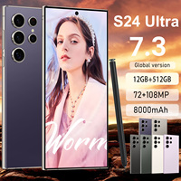 Smartphone S24 Ultra de 7.3 Pulgadas, Serie MTK 62XX, Octa Core, 12GB, 512GB, 8000mAh, Cámara de 108MP, 5G HD, CDMA Francés, Android