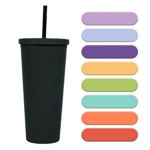 16Oz 480Ml 24Oz 710Ml Fancy Hot-Selling Custom Logo Tumbler Double Wall Plastic Cup With Straw for Gifts - Product Image 3