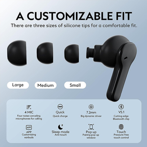 Écouteurs intra-auriculaires <span class=keywords><strong>QCY</strong></span> <span class=keywords><strong>T13</strong></span> avec contrôle tactile et application, quatre microphones, réduction de bruit ENC, son stéréo 3D, écouteurs sans fil True Wireless 5.1 - Product Image 6