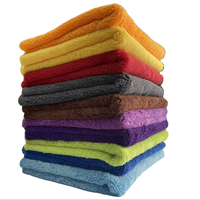 Serviette de séchage, lavage, detailing et polissage pour voiture en microfibre sans bords, ultra douce, 16x16 pouces