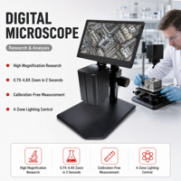 Microscope tout-en-un sans calibrage pour la mesure 0,7x-4,8x, idéal pour l'inspection électronique industrielle, avec éclairage LED 4 zones MSS-M-YT001