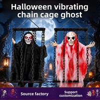 Nueva Jaula Fantasma Eléctrica con Luz y Sonido para Halloween, Decoración de Terror para Interiores