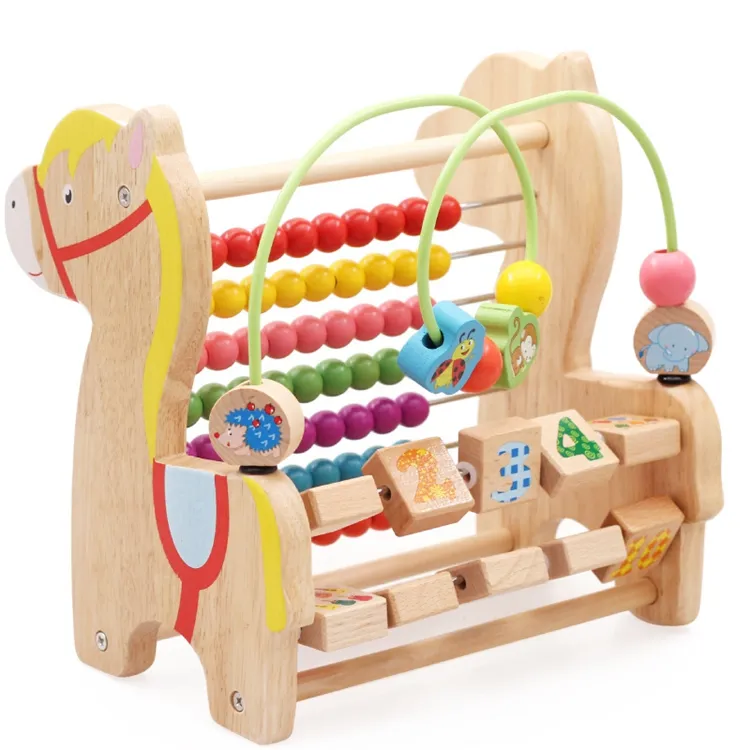 赤ちゃん多機能教育玩具トロイの木馬学習組み合わせ計算フレーム早期教育木製算術フレームおもちゃ