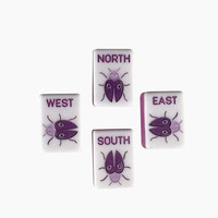 Tuiles de Mahjong Modernes de Luxe Violettes et Blanches 166 Pièces, Mahjong Américain Portable en Acrylique à Motifs Floraux pour le Divertissement