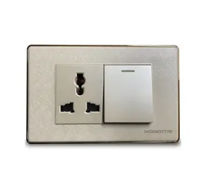 Classic Wall Switch Europe Russia France Standard switch socket for Home White Copper Metal wholesalers