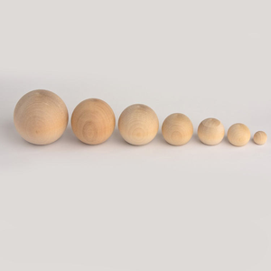 Office Decoration Popular 10mm Solid Natural Wood Crafts Wooden Beads with Hole for Wood Boxes and Wall Signs Accessories