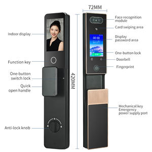 Akıllı ev tam otomatik 3D yüz tanıma parmak izi akıllı kapı kilidi Cerradura De Intelligent ta akıllı Tuya App kilidini - Product Image 1