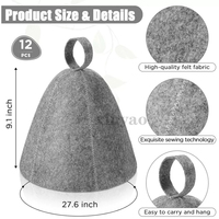 Gorro de Sauna de Fieltro de Lana con Logotipo Personalizado, Compacto, Reutilizable, Duradero y Fácil de Limpiar, Lavable, Apto para Hombres y Mujeres, Gorro de Sauna para Baño