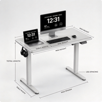Bureau d'ordinateur blanc avec crochet pour casque et gestion des câbles, structure en acier robuste pour bureau à domicile, étude, PC, ordinateur portable
