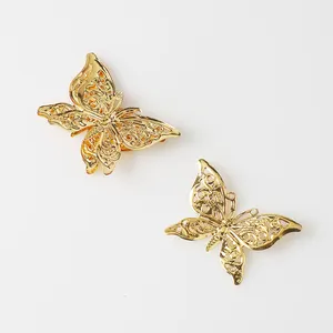 ZHB 26*40MM Gold Filled Butterfly Metal Patches Conectores Pingente para Vestuário Decoração Jóias Descobertas Acessórios de Vestuário