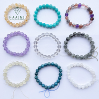 Bracelet en perles de cristal naturel (améthyste, quartz rose, turquoise, onyx, agate) pour femmes et hommes, 6 mm, 8 mm, 10 mm, perles rondes