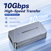 Boîtier SSD M.2 sans outil à double protocole, USB 3.2 Gen2 10 Gbit/s uniquement pour SSD NVMe SATA M-Key 2230 jusqu'à 8 To, boîtier de disque dur portable
