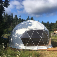 Tissu en PVC de maison de tente de dôme géodésique de 5m 6m 7m 8m avec ventilateur d'extraction solaire personnalisé à vendre