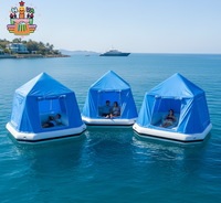 Carpa Flotante Inflable Comercial, Cabana, Plataforma Flotante para Ocio Acuático, Isla Flotante para Resort, Yate, Fiesta en el Mar
