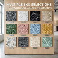 Grande dalle de terrazzo inorganique gris arctique moderne et écologique, haute résistance 127 MPa, ignifuge A1, pierre préfabriquée pour centre commercial