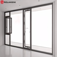 Ventana Corredera Abatible de Aluminio con Marco Ultra Delgado Rolansini, Vidrio Templado para Edificios Modernos