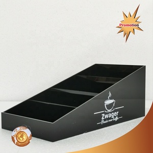 Boîte de rangement en acrylique noir personnalisée avec logo, 4 compartiments, boîte organisatrice en acrylique, solution de rangement pour la vente au détail OEM - Product Image 2