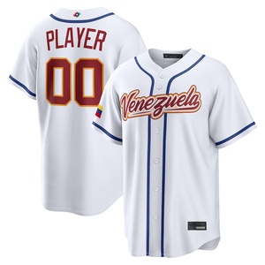Kaos Jersey Baseball Bordir Lengan Pendek Grosir 2026 Meksiko Jepang AS Venezuela Italia # 99 # 11 # 30 # 3 Kaos Baseball - Product Image 4