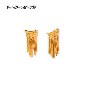 Fashion Drop <b>Earrings</b> 316L Stainless Steel PVD Gold Plating Sustainable Resistant - Product Image 1