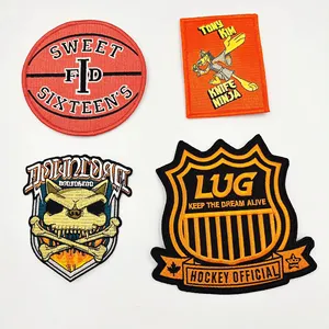 Wholesale New Design Fashion Custom Iron On Number Appliques Machine Patches Of Custom Embroidery