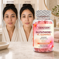 Gummies éclaircissantes pour la peau sans sucre avec Astaxanthine, Zinc, Vitamine E, Collagène, Extrait de Thé Vert, Glutathion et Vitamine C