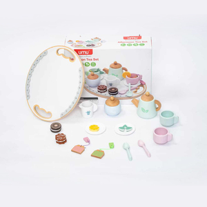 Giocattoli in legno <span class=keywords><strong>per</strong></span> bambini fingono di giocare a Tea Party Set di accessori da cucina regalo in legno Set da tè pomeridiano giocattoli <span class=keywords><strong>per</strong></span> <span class=keywords><strong>bambine</strong></span> - Product Image 2