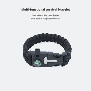 <span class=keywords><strong>Bracelet</strong></span> <span class=keywords><strong>de</strong></span> randonnée cinq en un Wolf Warrior <span class=keywords><strong>Bracelet</strong></span> <span class=keywords><strong>de</strong></span> <span class=keywords><strong>survie</strong></span> en paracorde multifonctionnel à sept cœurs tissé à la main pour l'extérieur - Product Image 6