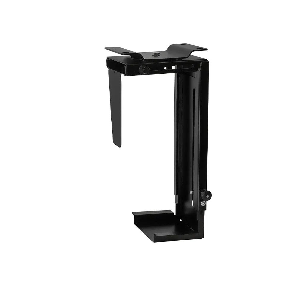 CPU Under Desk Mount Bracket - Computer Tower Wall and Under Counter Holder 360 Degree Swivel Adjustable Height