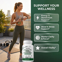 Complément d'iodine en marque blanche OEM 500mcg, capsules de sélénium, L-tyrosine, zinc et Ashwagandha pour le soutien de la thyroïde et le métabolisme adulte