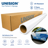 Vinilo Autoadhesivo UNISIGN con Tinta Eco Solvente UV, Resistente a los Rayos UV, Imprimible, Duradero por 3 Años, para Publicidad en Automóviles