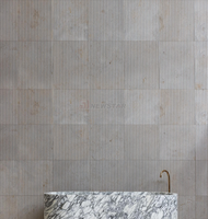 Belle planche murale moderne salle de bain travertin marbre mosaïque carrelage rétro mosaïque pour pilier décoration pierre naturelle cannelée