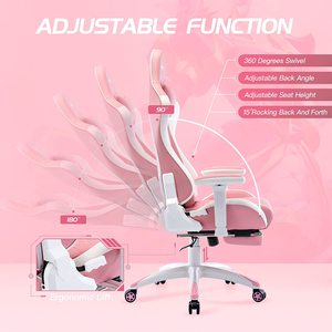 <span class=keywords><strong>Silla</strong></span> de oficina bonita <span class=keywords><strong>blanca</strong></span> <span class=keywords><strong>y</strong></span> <span class=keywords><strong>rosa</strong></span> para mujer, <span class=keywords><strong>silla</strong></span> mecedora ajustable de cuero Pu de gama alta, <span class=keywords><strong>silla</strong></span> de juegos <span class=keywords><strong>Gamer</strong></span> Pro <span class=keywords><strong>Rosa</strong></span> con reposapiés - Product Image 4