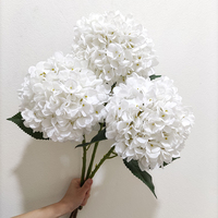Bunga Hydrangea Kuning Artificial Preserved Real Touch untuk Dekorasi Pernikahan Modern Grosir, juga untuk Natal