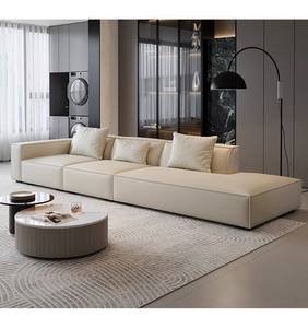 Bloque de podredumbre de frijol rojo de red nórdica, sofá de cuero genuino minimalista, Unidad de tamaño de sala de estar italiana, Escuela convertible Noble - Product Image 6