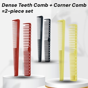 Ensemble de 2 peignes à cheveux professionnels pour hommes, double face, double usage, pour la coupe et le coiffage, pour salon de coiffure - Product Image 3