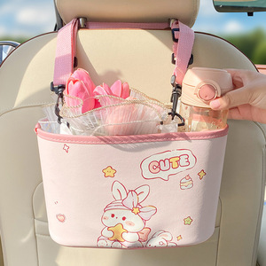 Organizador de Asiento Trasero de <span class=keywords><strong>Coche</strong></span> con Diseño de Capibara, Bolsa de Almacenamiento Colgante de Felpa, Accesorio Interior para Auto con Múltiples Bolsillos para Niños y Mujeres - Product Image 3