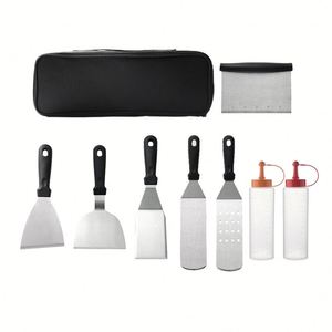 Kit d'accessoires professionnels pour plancha, 14 pièces, en acier inoxydable robuste, avec spatules de grillade - Product Image 3