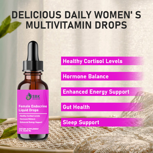 Gotas líquidas endocrinas femeninas más vendidas con riboflavina, suplemento herbario para la menopausia, gotas líquidas para un nivel de cortisol saludable - Product Image 5
