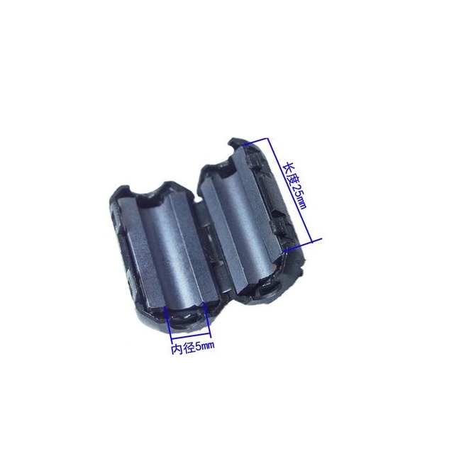 5mm Clip-On Ferrite Ring Core Noise Suppressor For EMI RFI Clip Cable Active Components Filters