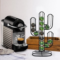 Distributeur de capsules de café Nespresso en métal à pièces double face avec support de rangement pour dosettes de café Cactus Design