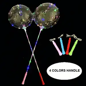 Nhà Sản Xuất 18/20/24/36 Inch Lễ Hội Đảng Glow Light Bobo Balloon LED Với Stick Pole