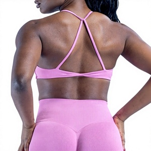 DFYN <span class=keywords><strong>Sujetador</strong></span> deportivo sexy <span class=keywords><strong>con</strong></span> espalda cruzada y diseño sin costuras, de alto soporte, tipo top de lujo para correr, entrenar y hacer ejercicio. - Product Image 2