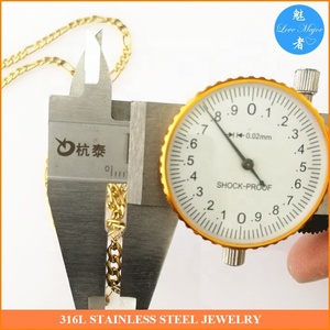 Chuỗi Vòng Cổ Cho Nam Giới Phụ Nữ Vàng Màu Thép Không Gỉ <span class=keywords><strong>Figaro</strong></span> Chains - Product Image 3